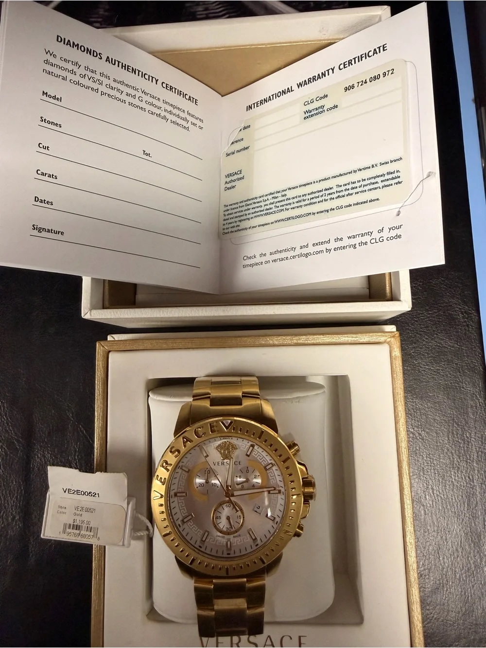 Versace Gold and Silver Men's Chronograph Bracelet Watch